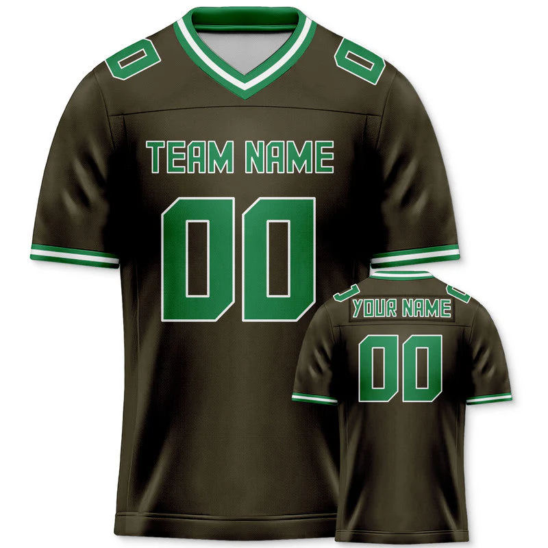 Custom Olive Green Mesh Authentic Football Jersey